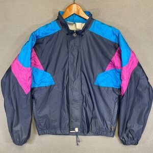 ASICS‎ Windbreaker Men M Blue Pink Gore-Tex Colorblock Vintage 90s Jacket